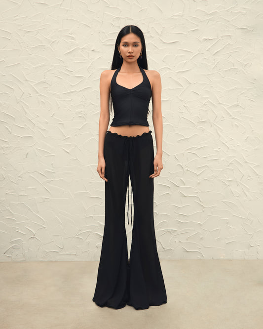 ZENYA SHEER PANTS - BLACK