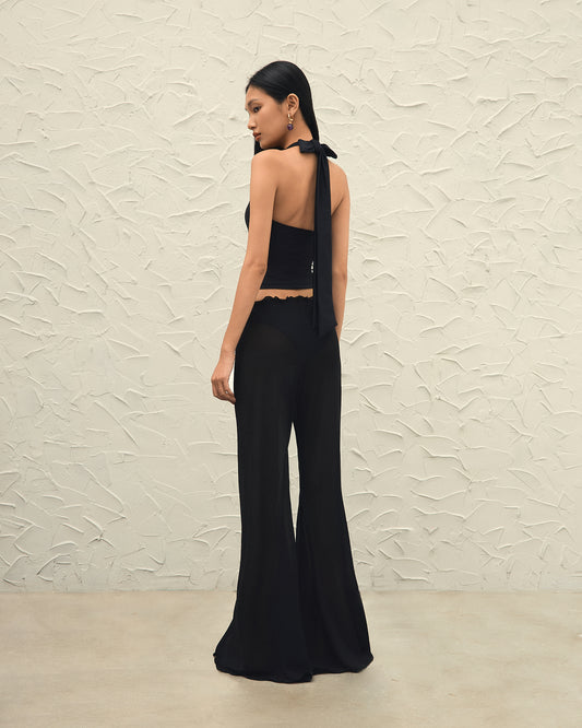 ZENYA SHEER PANTS - BLACK