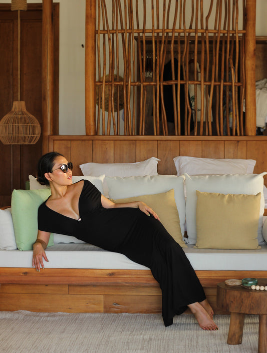 THALIA LONG DRESS - BLACK
